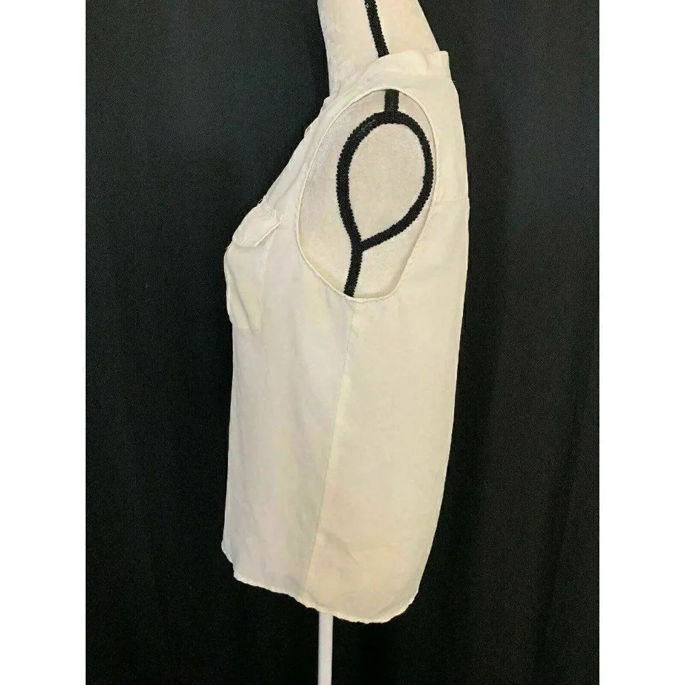 J Crew Solid Ivory Button Down Tank Top Blouse - Picture 3 of 8